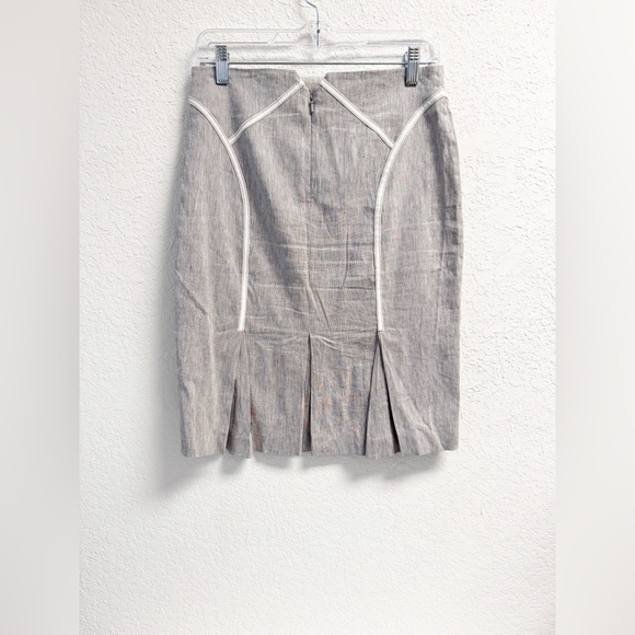 NWT-Bebe Linen Gray Pencil Skirt Sz 8 - Picture 3 of 8
